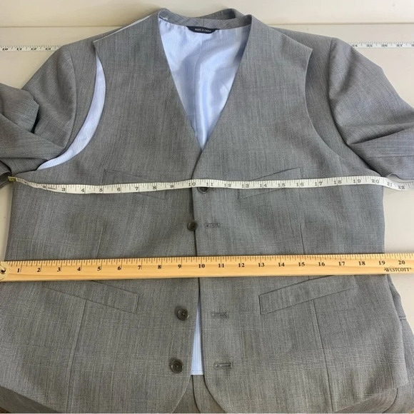Banana Republic Grey Check Plaid Tailored Fit Vest Sport Coat Blazer Size 40R/S - Picture 13 of 16